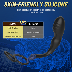 Telecomando giocattoli per sesso anale per gli uomini popolari vibratore prostatico testa di testa di ritardo del cazzo di eiaculazione anello di spinta anale Plug - Product Image 4