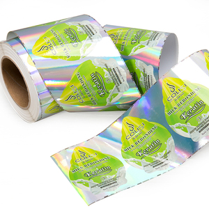 Adesivo ologramma trasparente olografico personalizzato con foglia d'argento arcobaleno riflesso personalizzato - Product Image 4
