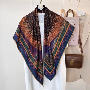 Xiangyun 110*110 Adult Square Scarf Double-Sided Printed for Spring Very Stylish