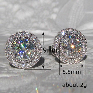 Orecchini a Perno Rotondi per Donne, Eleganti con Zirconi Incastonati, Gioielli Classici per Uso Quotidiano - Product Image 5