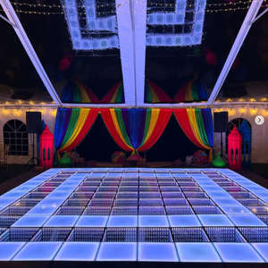 พื้นเต้นรำ LED แบบกระจก 3 มิติ RGB สำหรับไนท์คลับ บาร์ งานแต่งงาน พร้อมแผงและกระเบื้องพื้นแม่เหล็ก ไฟเวที - Product Image 4