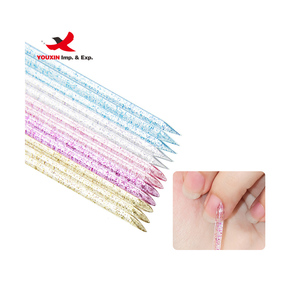 100 PCS/bag Double Headed Crystal Stick Dead Skin Pusher Remover Nail Clean Manicure Sticks Nail Cuticle Pusher