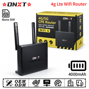 โมเด็มไวไฟ DNXT 4g Lte พร้อมหัวต่อ RP-SMA รองรับ WPS ไวไฟเราเตอร์ 6 พอร์ต 1WAN/4LAN Cat4 พร้อมซิมการ์ด แบตเตอรี่ 4000mAh โหมด AP ช่องใส่ซิม 4g สำหรับใช้ในบ้าน - Product Image 1