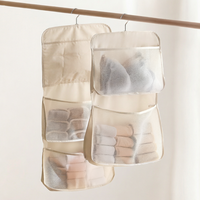 Organisateur suspendu pour soutiens-gorge, chaussettes, sous-vêtements, sac de rangement de voyage en tissu Oxford avec crochet métallique, sac de rangement pour chambre, organisation domestique