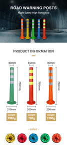 Usine haute Flexible Bollards PU Avertissement Post Sécurité routière Traffic Delineator Post 75cm 100cm - Product Image 6