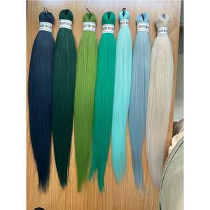Extensiones de ganchillo para cabello africano, trenza fácil, cabello trenzado sintético preestirado, ombré - Product Image 1