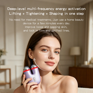Dispositivo Portatile per Terapia a Luce Rossa a 5 Colori, Mini Massaggiatore <span class=keywords><strong>Viso</strong></span> e Collo con Microcorrente Riscaldata per Tonificazione della Pelle - Product Image 2