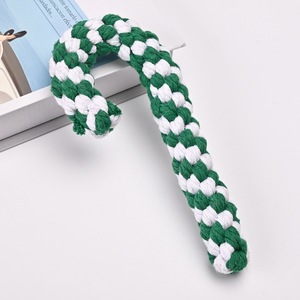 Venta al por mayor logotipo personalizado tamaño Color mascota perro masticar juguetes Navidad bastón de caramelo cuerda de algodón de lujo interactivo mascota perro juguetes para perros - Product Image 4
