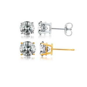 Exquisitos Pendientes de Diamantes Cultivados en Laboratorio de Oro Blanco y Rosa de 10K para Mujer, Elegantes y Modernos, Regalo de Boda, Joyería - Product Image 2