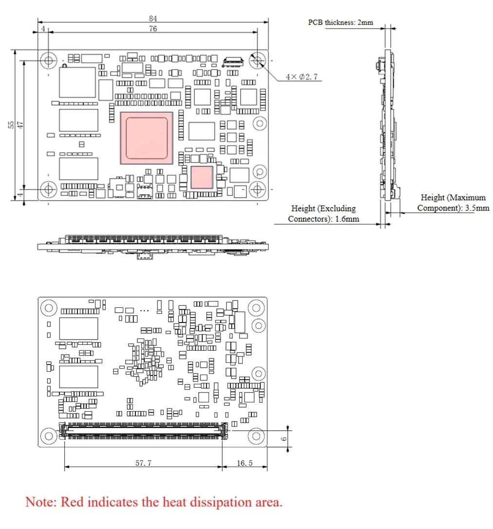 Rockchip RK35684コアプロセッサ産業用組み込みマザーボードDDR4SATAHDMIイーサネット84mm * 55mm COM-Expressデスクトップダブル