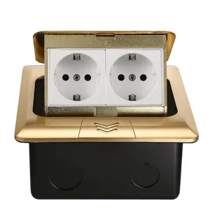 factory customized usa pop up floor socket outlet box Gold copper receptacle EU power hidden ground receptacle