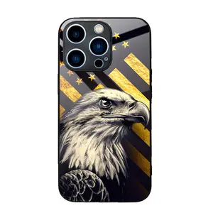 Housse de téléphone drapeau américain Creative Apple 15proMax Verre trempé iPhone 15 Amazon Étui de protection