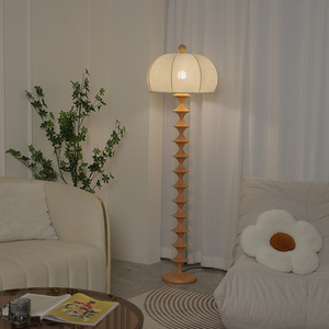 Lampe sur pied en bois style Wabi Sabi, source de lumière LED, commande par interrupteur, pour salon, chambre, bureau, décoration intérieure - Product Image 4