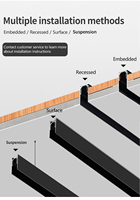 Rail de voie encastré Finition pointillée 1m 2m 3m Projecteurs linéaires à LED suspendus en surface Système magnétique à intensité variable Feux de piste à LED