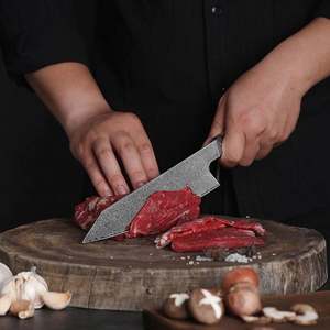 Couteau de cuisine professionnel japonais traditionnel forgé en acier Damas à 67 couches de 8 pouces avec manche en bois stabilisé, ambidextre - Product Image 4