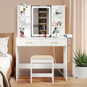 Coiffeuse moderne simple et multifonctionnelle pour rangement coiffeuse économique <span class=keywords><strong>pratique</strong></span> pour chambre à coucher pour petits appartements Nouveau style de maquillage - Product Image 1