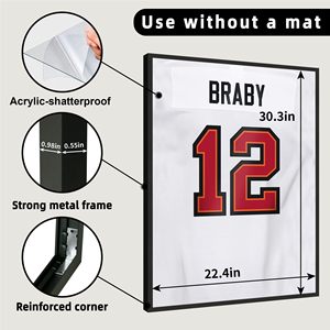 Vitrine en bois <span class=keywords><strong>pour</strong></span> maillot de sport, lot de 1, avec <span class=keywords><strong>passe</strong></span>-<span class=keywords><strong>partout</strong></span> et panneau acrylique incassable - Product Image 3