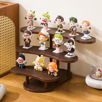 Étagère de rangement moderne à trois niveaux en bambou, écologique et durable, idéale pour l'exposition de tasses, jouets, produits d'aromathérapie et boissons