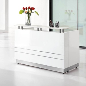 China Supply White Modern Wooden Reception <b>Desks</b> Counter Office Hotel Spa Beauty Salon Hotel Panel Reception <b>Desks</b> - Product Image 5