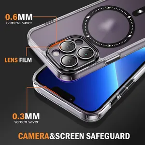 Magnetic Shockproof TPU Acrylic Cell Phone Cover IP 13 Pro And Pro Max Cases Protective Mobile Phone Cases