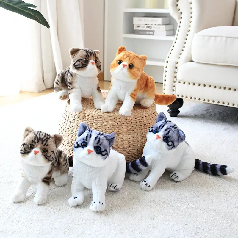 प्यारा सिमुलेशन बिल्ली गुड़िया आलीशान खिलौना बिल्ली तकिया बिल्ली गुड़िया चीर गुड़िया सुखदायक उपहार बच्चों के लिए