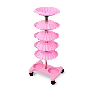 5 Layer Rotating Nail Polish Display Stand with Wheels Nail Polish Trolley Organizer for Nail Salon Beauty Shop Storage Rack - Product Image 5