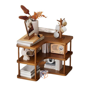 Corner <b>Desktop</b> Storage Rack Multi Layer Wood Organizer For Office Desk And Kitchen Use - Product Image 5