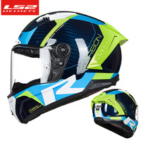 Casque de moto intégral unisexe LS2 FF805 en fibre de carbone, certification 3C, airbag d'urgence, toutes saisons, résistant à la chaleur