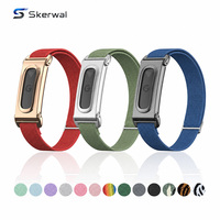 Correa Elástica de Nailon para Fitbit Air con Funda Protectora Metálica Personalizada, Correa de Repuesto Transpirable Tejida para Deportes y Uso Diario