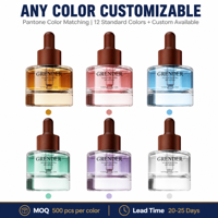 Flacon compte-gouttes cylindrique en PET de 30 ml pour sérum et lotion, conteneur cosmétique personnalisable pour crème visage, emballage de soins de la peau, marque privée