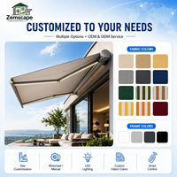 Système de parasol rétractable commercial avec structure de cassette électrique et cadre durable pour les restaurants, cafés et hôtels