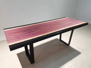 Nhựa Epoxy tim tím + Bàn ăn gỗ rắn thiết kế hiện đại Bàn cà phê nhựa Epoxy Chất lượng cao bàn hàng đầu - Product Image 3