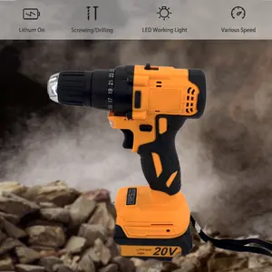 Factory Power Drills Kit 21V Portable Electric Cordless Brushless 20V Cordless Drill Lithium Battery Power Tools Kit