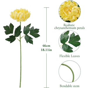 1 Pieza de <span class=keywords><strong>Flores</strong></span> Artificiales de Crisantemo con Tallos, Arreglos Florales de Seda <span class=keywords><strong>para</strong></span> Centros de Mesa de Bodas, Decoración <span class=keywords><strong>para</strong></span> el Hogar y la Oficina - Product Image 2