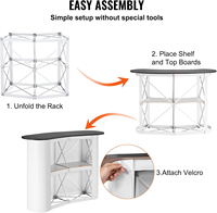 Comptoir pliable en aluminium à prix d'usine pour salon professionnel, présentoir pop-up, comptoir escamotable
