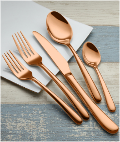 ชุดเครื่องใช้บนโต๊ะอาหารสีโรสโกลด์