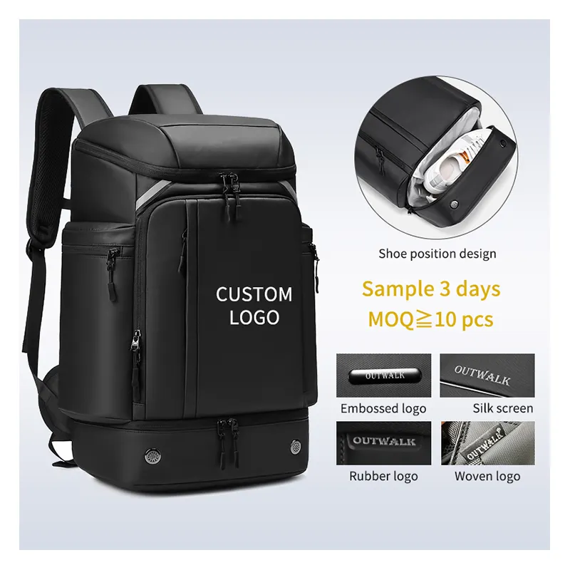 Custom 17 inches mens USB computer outdoor daypack bags nylon large capacity water resistant business travel backpack for men