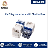 Connettore Keystone Cat6 non schermato con porta a 180 gradi e modulo IDC a molla per pannello a muro (22-26 AWG)
