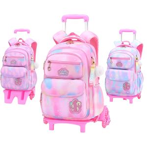 Mochilas Escolares con Ruedas de Alta Calidad para Niñas, Maletines Rosados de Lujo y Mochilas de Viaje Casuales con Logo Personalizado - Product Image 2