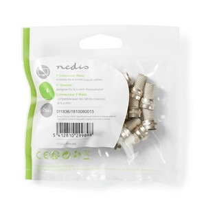 Conector macho F de 6,4 mm para cables coaxiales, paquete de 25 piezas - Product Image 2