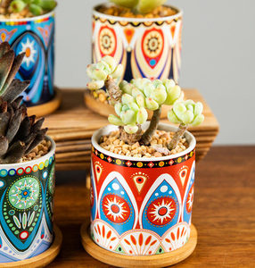 Mini <span class=keywords><strong>poterie</strong></span> ronde <span class=keywords><strong>de</strong></span> bureau moderne d'intérieur petits pots en céramique pour planteurs <span class=keywords><strong>de</strong></span> plantes - Product Image 5