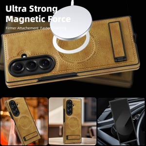 เคสชาร์จแบบไร้สายหนัง PU สำหรับ <span class=keywords><strong>Samsung</strong></span> Galaxy Z Fold 7 6เคสโทรศัพท์มีแม่เหล็กตั้งได้เคสโทรศัพท์ที่ทนทานสำหรับ Flip 7 6 - Product Image 4