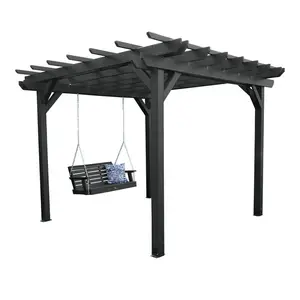 Precio barato fácil de instalar contemporáneo jardín decoración wpc exterior pergola