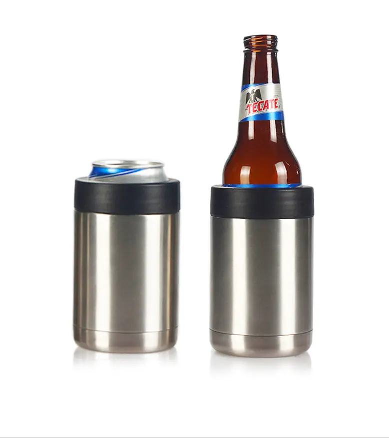 Refroidisseur de canette de bière d'extérieur portable en acier inoxydable isolé sous vide de 12oz 330ml