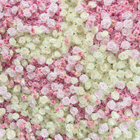 Mur de fleurs artificielles NI rose et blanc ombré, toile de fond 3D enroulable en tissu pour mariage, photographie et décoration de fête