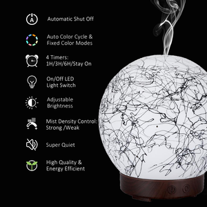Hot Selling Classic Round Shape Ultrasonic Custom LOGO 100ml Stone Decorative Ceramic Natural Air Nebulizer Water Humidifier - Product Image 3