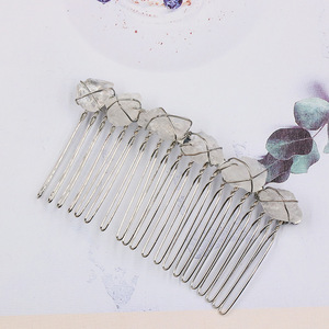 <span class=keywords><strong>Peigne</strong></span> latéral décoratif en pierres précieuses brutes pour cheveux <span class=keywords><strong>Peigne</strong></span> à cheveux pour femmes Pierre brute Cristal Accessoires pour cheveux Diadème fait à la main - Product Image 6