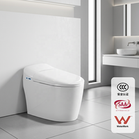 WC intelligent monobloc certifié WaterMark SAA avec chasse automatique, bidet, siège chauffant, lavage féminin, veilleuse et commande latérale intelligente