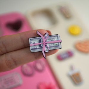 Pegatinas Personalizadas de Metal Esmaltado para Teléfono con Adhesivo 3M, Diseño Rosa, Girly, Girl Power, Pizza, Café, <span class=keywords><strong>Dinero</strong></span>, Flor, Corazón, Auriculares, Decorativas - Product Image 5