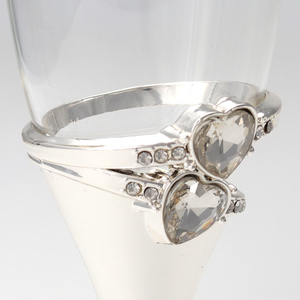 Luxury Metal Leg Silver Plated <strong>Champagne</strong> Glasses 2 Piece Set Wedding Party <strong>Flute</strong> Goblet Custom Branded Gift Box - Product Image 3